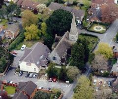 St. John's and the Underhill Centre from the air, June 2006, before work started on the Wildlife Haven and Peace Garden. Courtesy Newsquest Southern